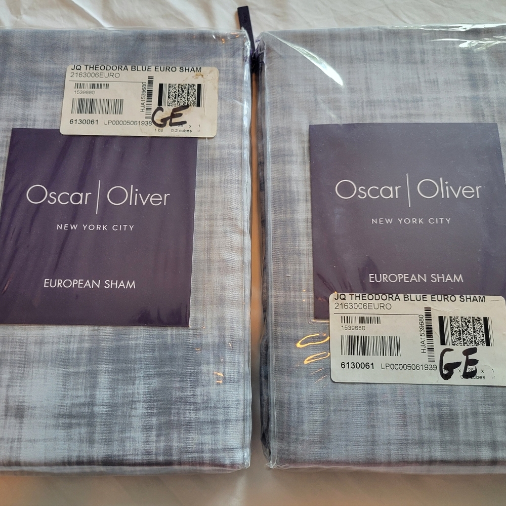 NWT Blue European Pillow Shams